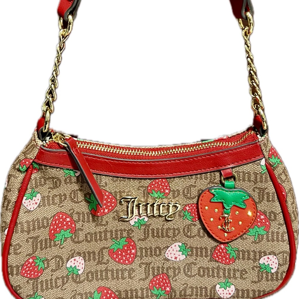 Juicy Couture Red and Brown Strawberry Shoulder Bag